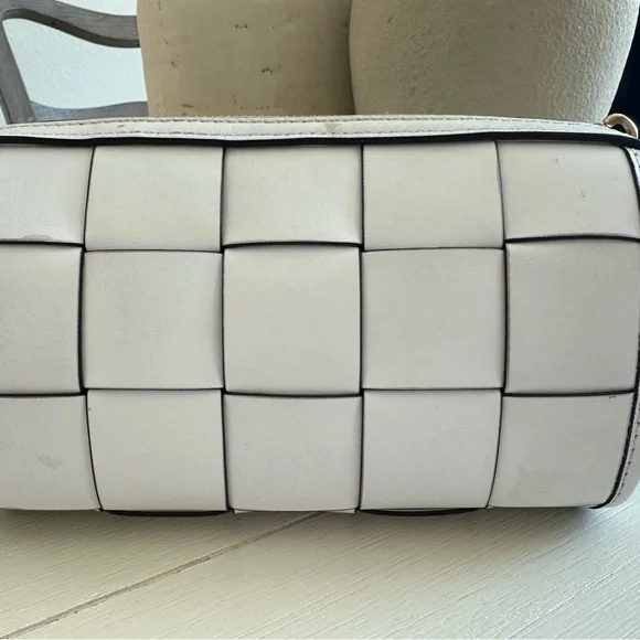 Michael Kors Jet set leather woven crossbody bag white gold - Picture 4 of 13